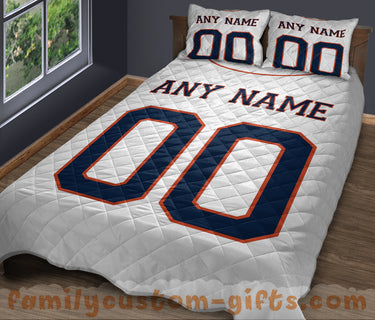 Custom Quilt Sets Houston Jersey Personalized Baseball Premium Quilt Bedding for Boys Girls Men Women